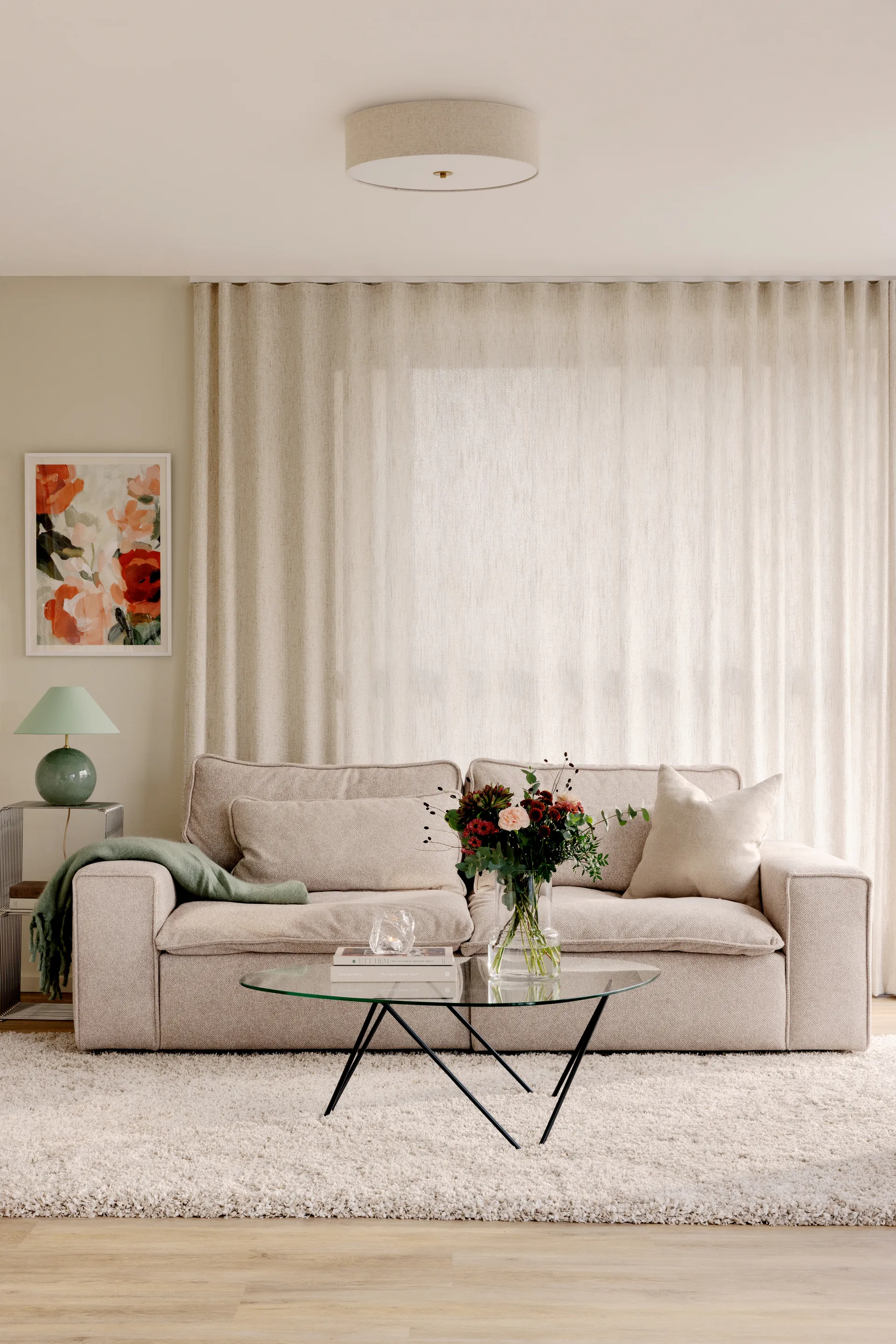 Noah 35 πλαφονιέρα, Μπεζ Globen Lighting