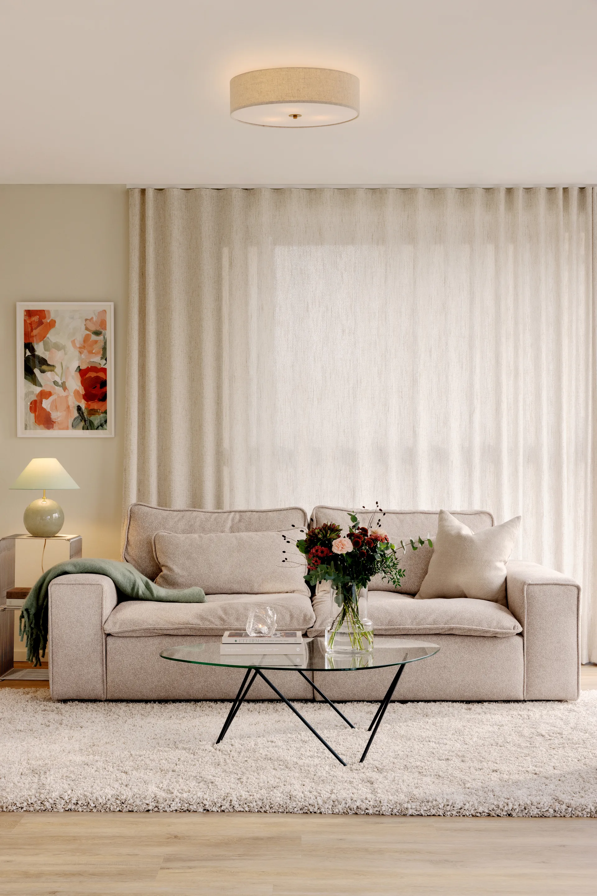 Noah 35 πλαφονιέρα, Μπεζ Globen Lighting