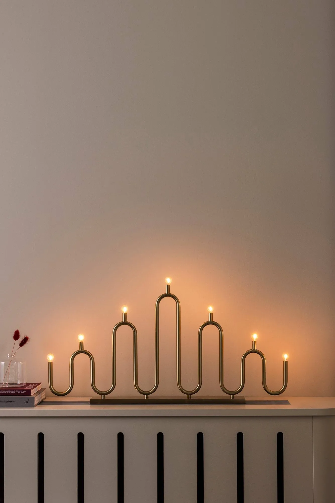 Noel 7 κηροπήγιο advent, Βουρτσισμένος ορείχαλκος Globen Lighting