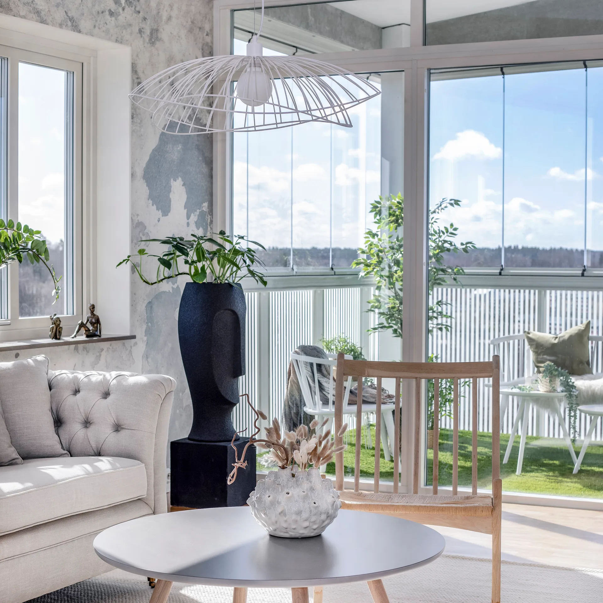 Φωτιστικό οροφής Ray Ø70 cm, λευκό Globen Lighting