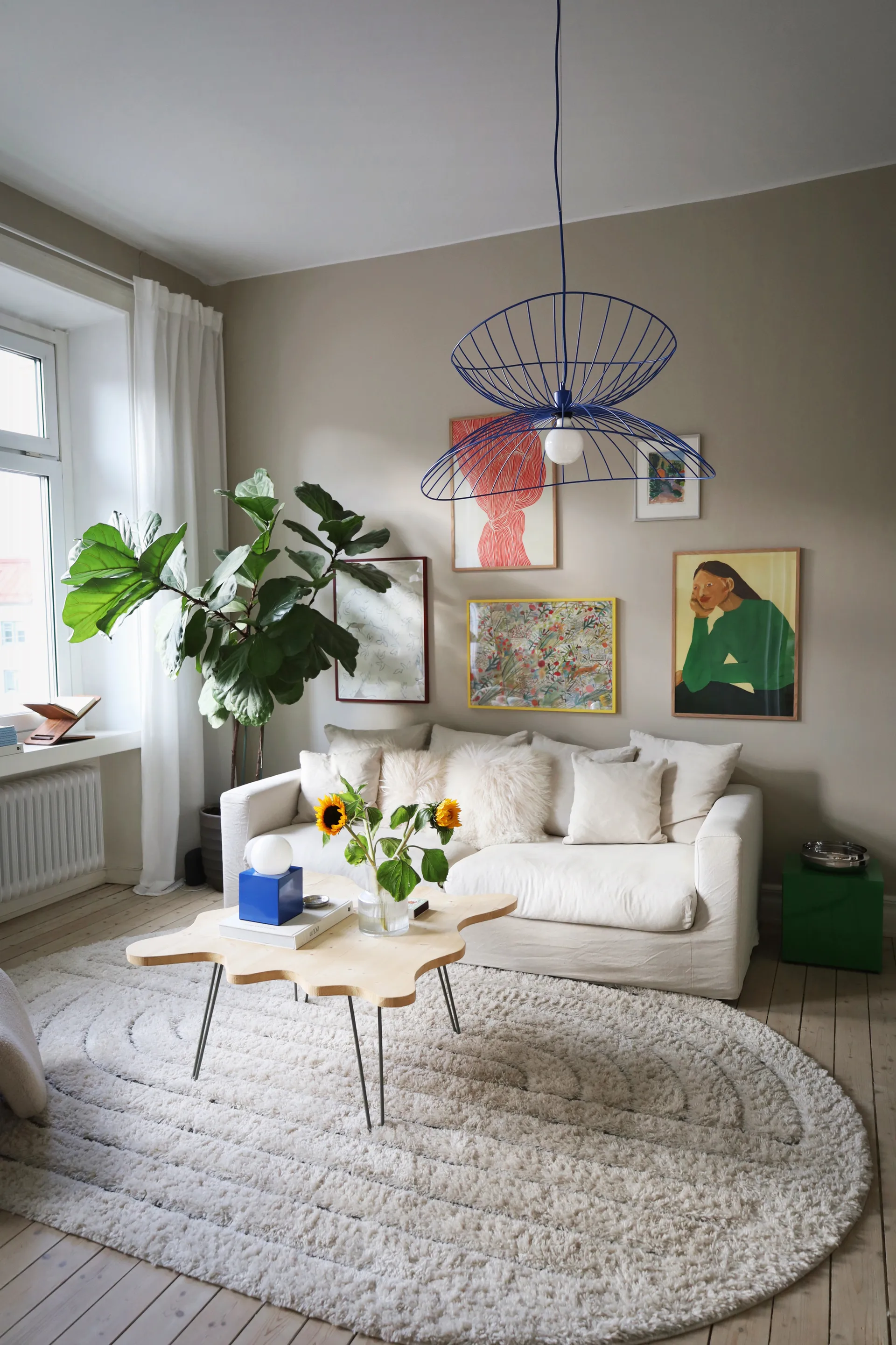 Φωτιστικό οροφής Ray Ø70 cm, Μπλε Globen Lighting