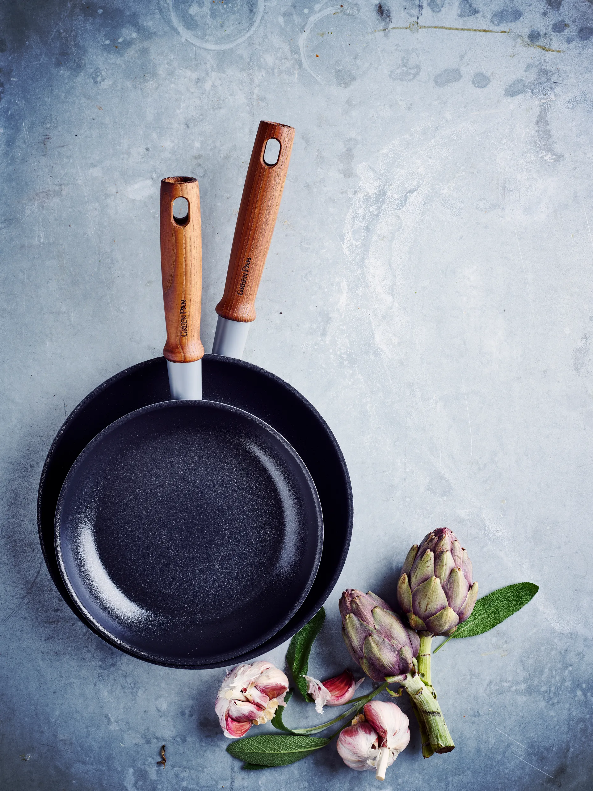 Mayflower Pro σετ τηγάνι + σπάτουλα για ψάρι, 3 τεμάχια GreenPan