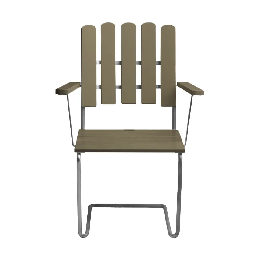 Πολυθρόνα A2, Ανοιχτό πράσινο δρυς-γαλβανισμένο ατσάλι Grythyttan Stålmöbler