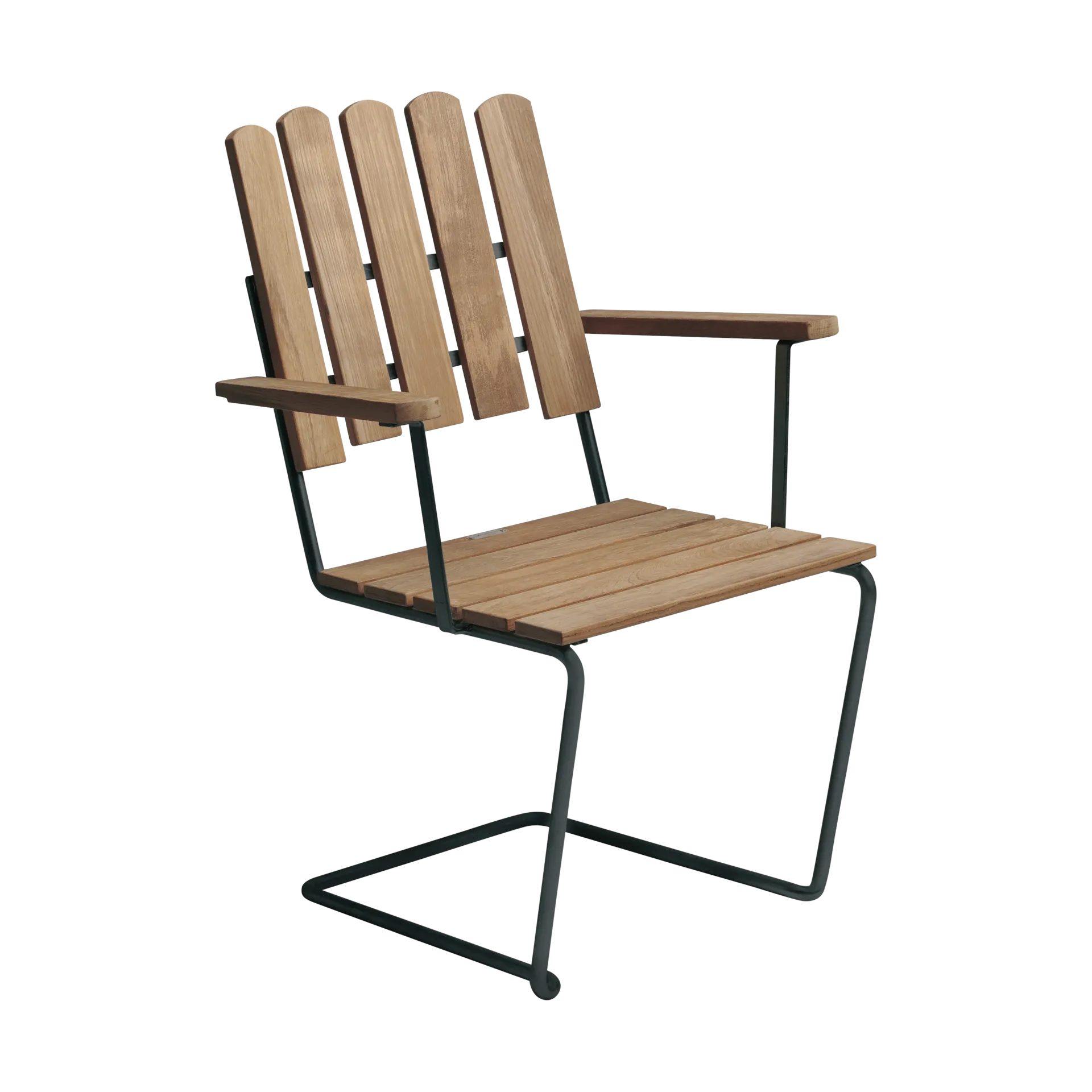 Πολυθρόνα A2, Ανεπεξέργαστο ξύλο τικ-μαύρο Grythyttan Stålmöbler