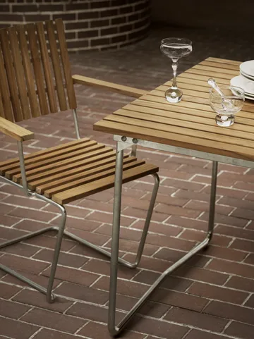 Bovik τραπέζι - Teak-μαύρη χαλύβδινη βάση, 150x92 εκ. - Grythyttan Stålmöbler