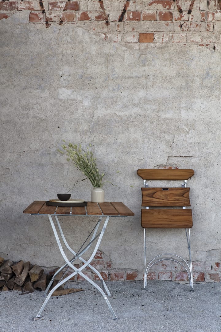 Σκαμνί Bryggeri, Teak -βάση γαλβανισμένη εν θερμώ Grythyttan Stålmöbler