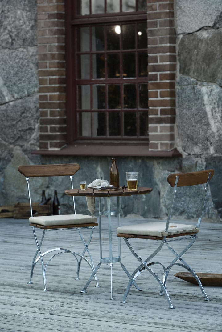 Σκαμνί Bryggeri, Teak -βάση γαλβανισμένη εν θερμώ Grythyttan Stålmöbler