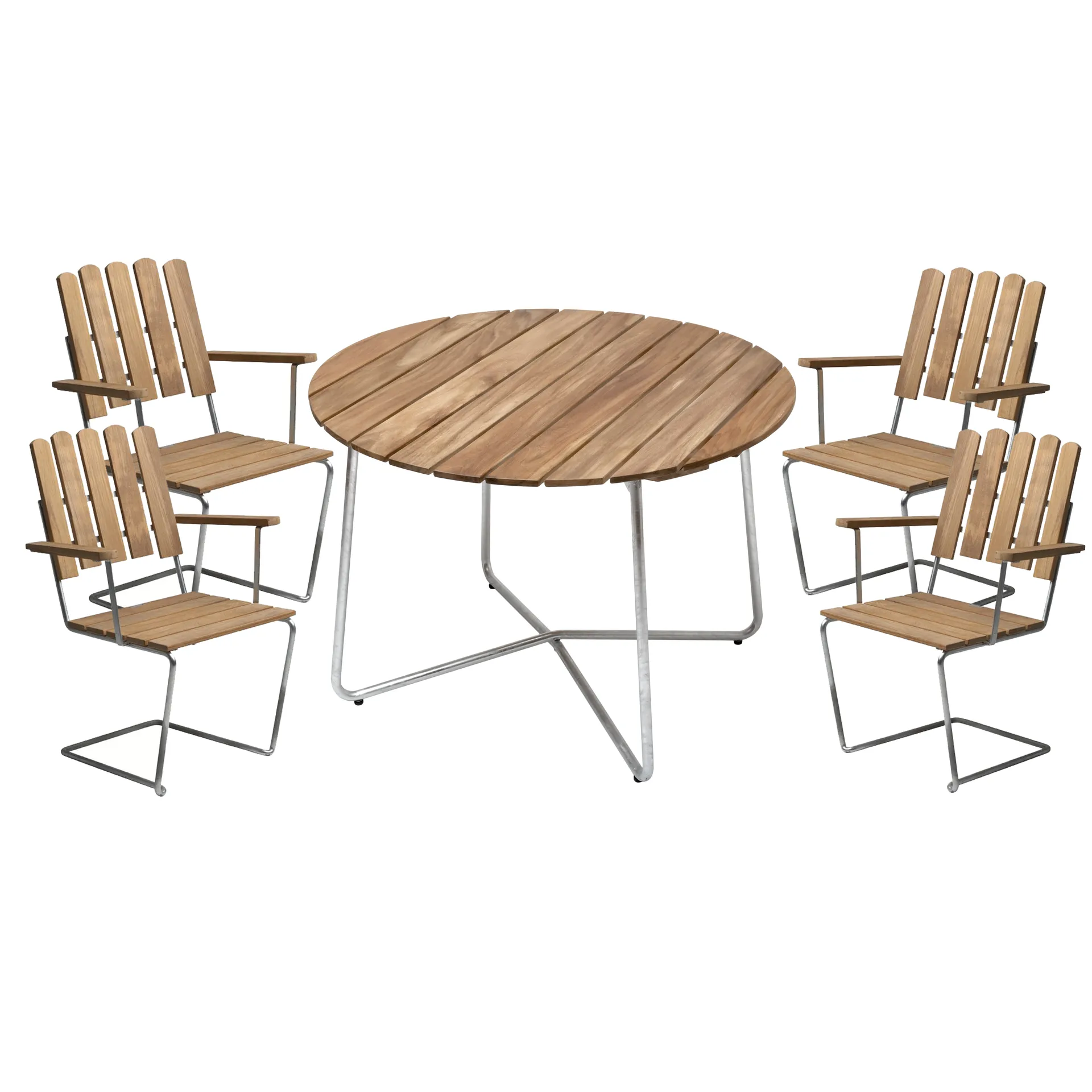Σετ τραπεζαρίας Grythyttan ø100 cm - teak,  Grythyttan Stålmöbler