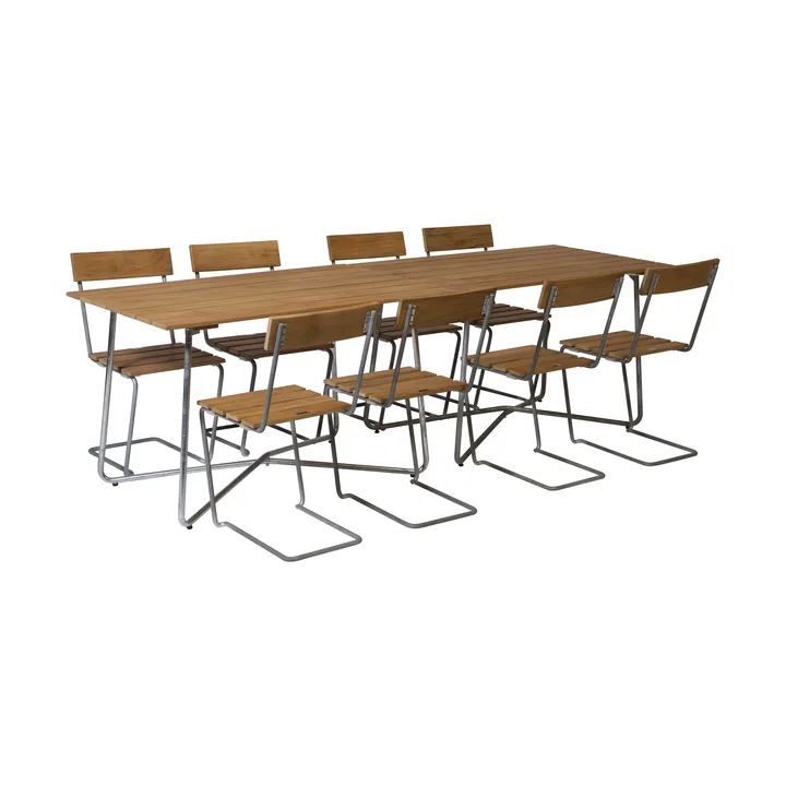 Grythyttan σετ τραπεζαρίας 2τμχ B25A + 8τμχ Καρέκλα 1 teak - Grythyttan Stålmöbler
