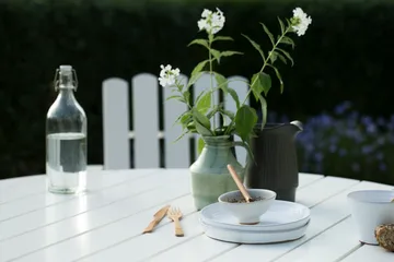 Σετ τραπεζαρίας Grythyttan λευκό 9A Ø100cm + 4τμχ A2 - Grythyttan Stålmöbler