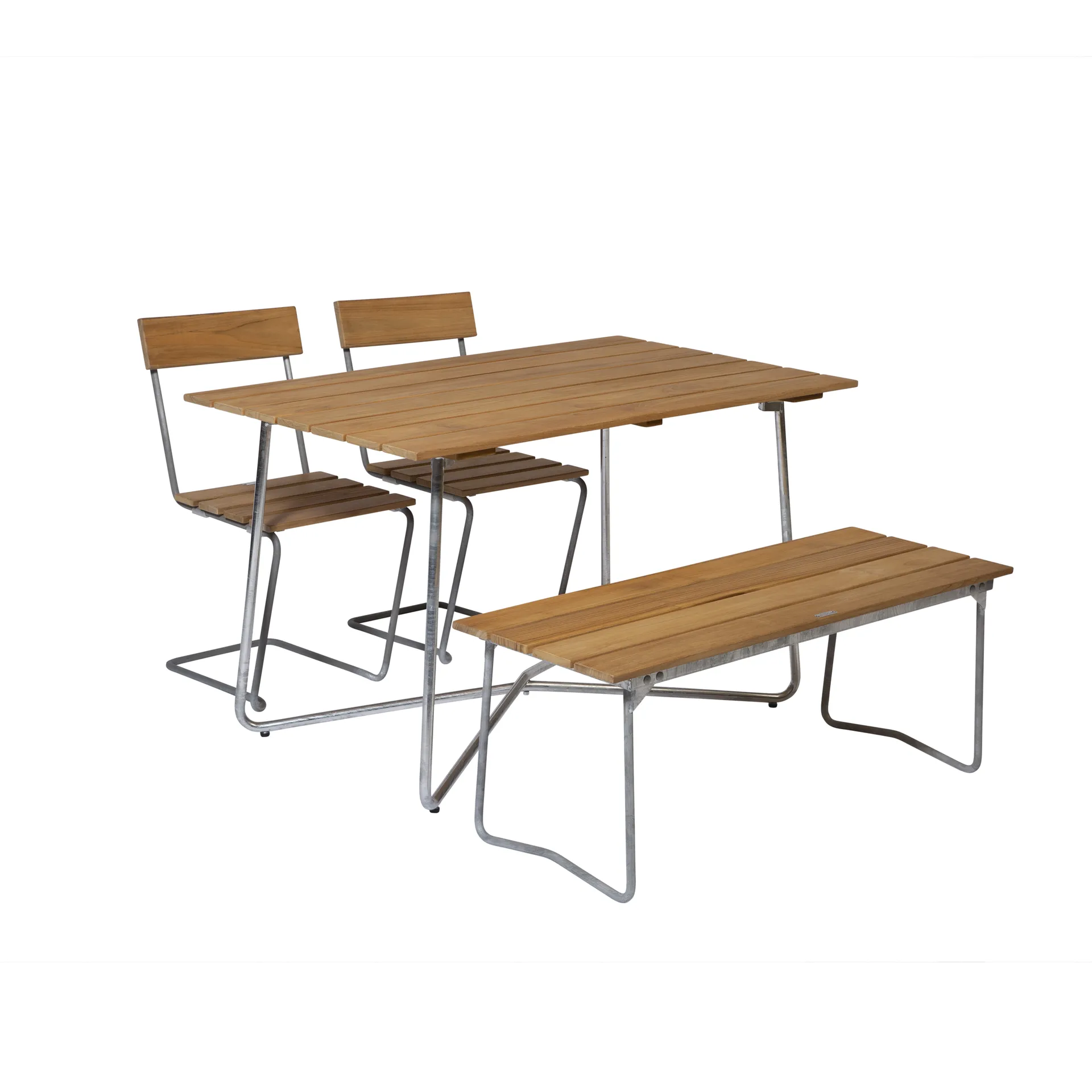 Grythyttan σετ τραπεζαρίας B25A + 2 τεμ Καρέκλα 1 + Πάγκος 8 teak,  Grythyttan Stålmöbler