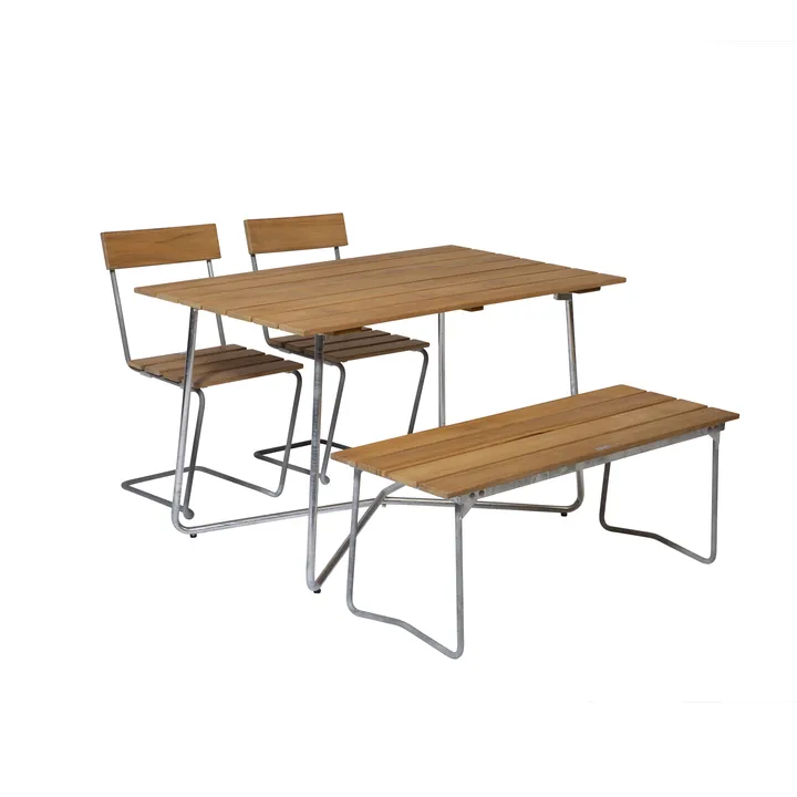 Grythyttan σετ τραπεζαρίας B25A + 2 τεμ Καρέκλα 1 + Πάγκος 8 teak - Grythyttan Stålmöbler