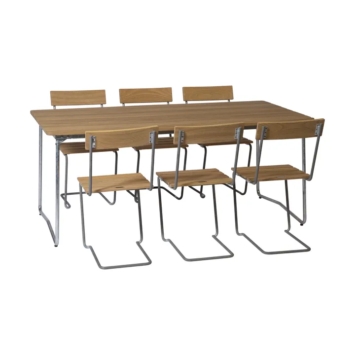 Σετ τραπεζαρίας Grythyttan B31 + 6 τεμ. Καρέκλα 1 ελαιωμένη δρυς - Grythyttan Stålmöbler