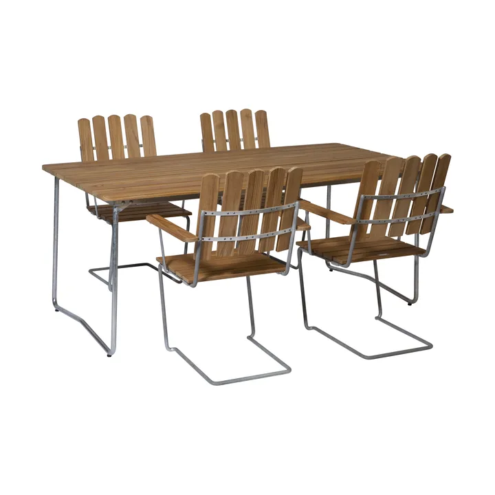 Σετ τραπεζαρίας Grythyttan teak B31 170cm + 4τμχ A2 - Grythyttan Stålmöbler