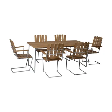 Σετ τραπεζαρίας Grythyttan teak B31 170cm + 6τμχ A2 - Grythyttan Stålmöbler