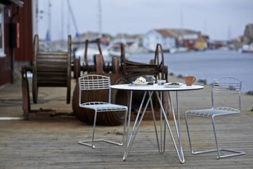 Τραπέζι High Tech, ø90 cm - Λευκή - γαλβανισμένη βάση - Grythyttan Stålmöbler