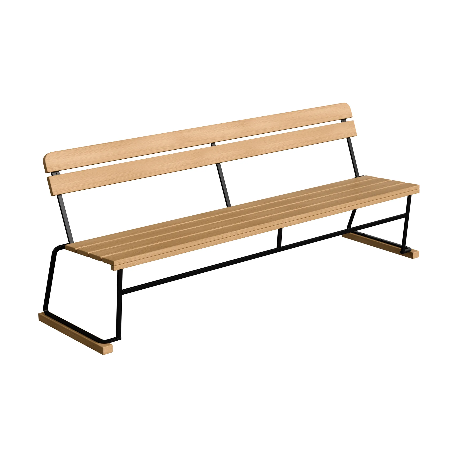 Καναπές Soffa 5, Λαδωμένη δρυς-μαύρος χαλύβδινος σκελετός Grythyttan Stålmöbler