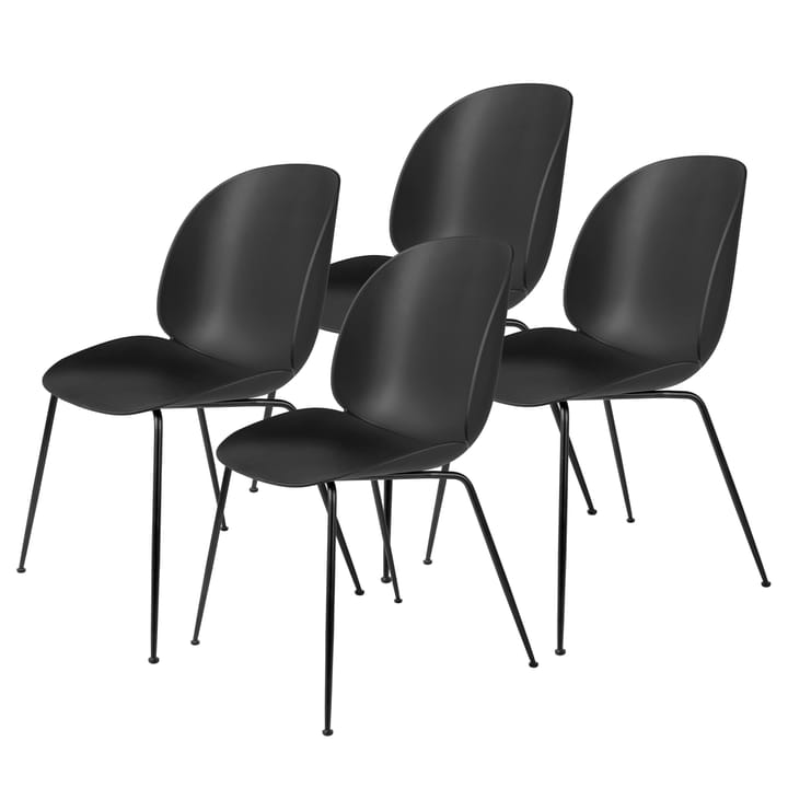 Καρέκλα Beetle με μαύρα πόδια, πακέτο 4 τεμαχίων - Black - GUBI