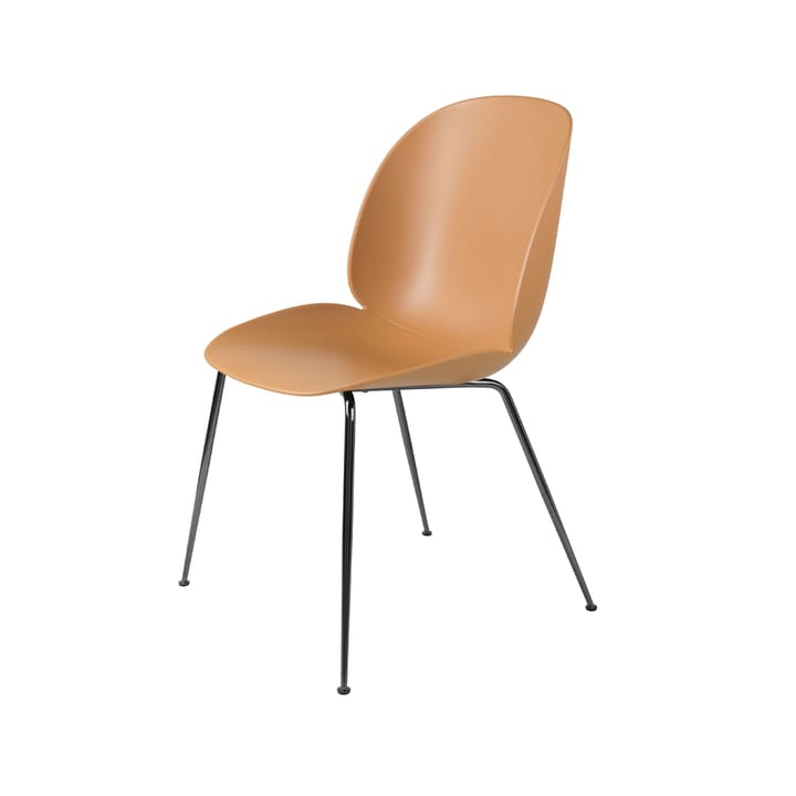 Καρέκλ�α Beetle - Amber brown, μαύρο χρωμιωμένο ατσάλι - GUBI