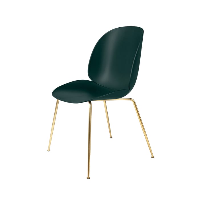 Καρέκλα Beetle - Σκούρο πράσινο, ορείχαλκη βάση - GUBI