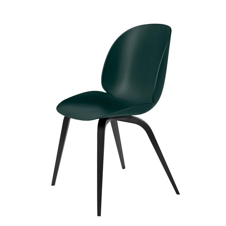Καρέκλα Beetle από πλαστικό με μαύρα ξύλινα πόδια - Πράσινο - GUBI