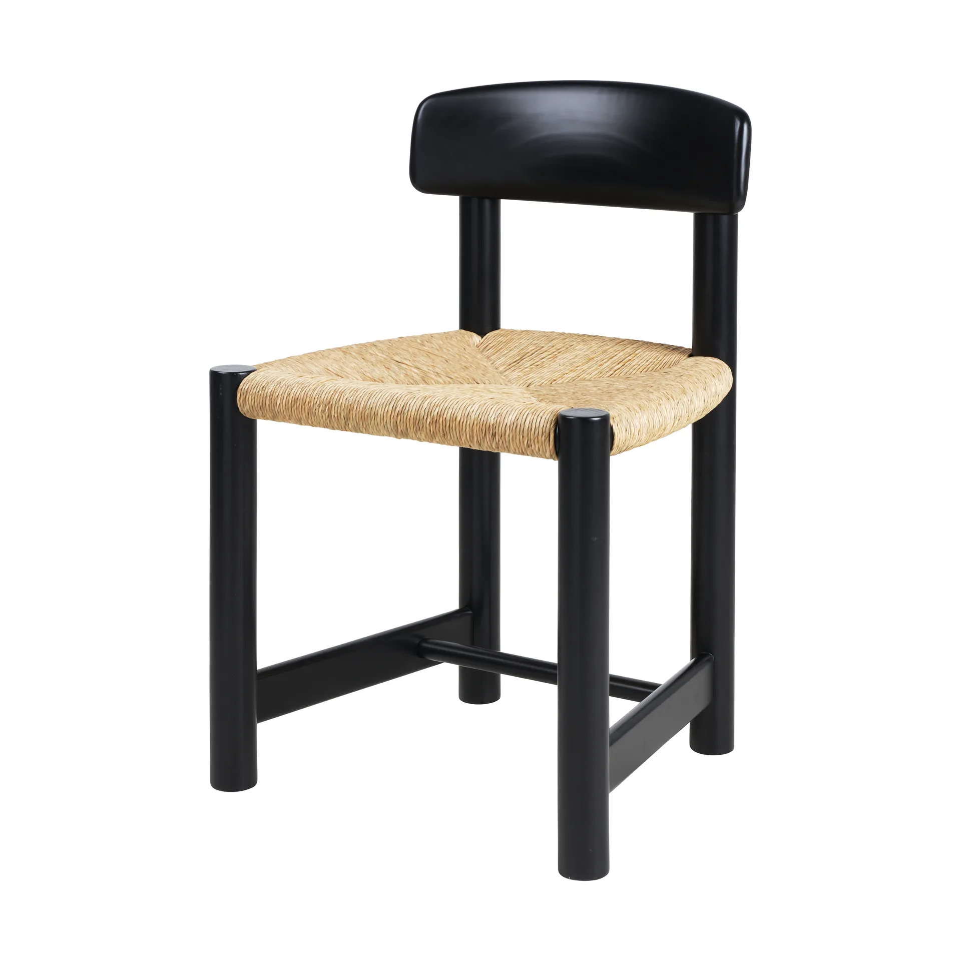 Daumiller Side Chair καρέκλα, Natural Rush-brown/black pine GUBI