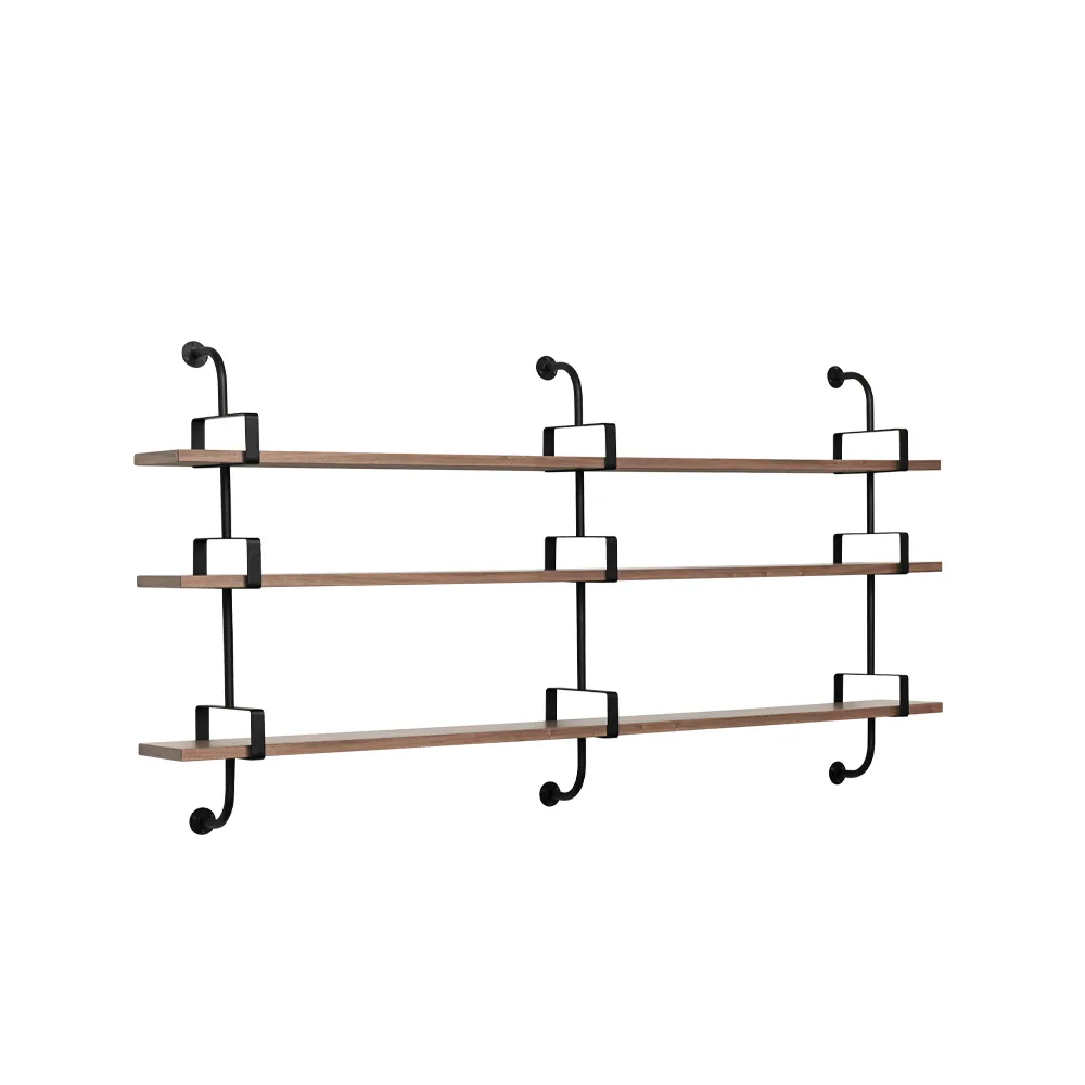 Ράφι τοίχου Demon 3 επίπεδα, καρυδιά, 215 cm GUBI