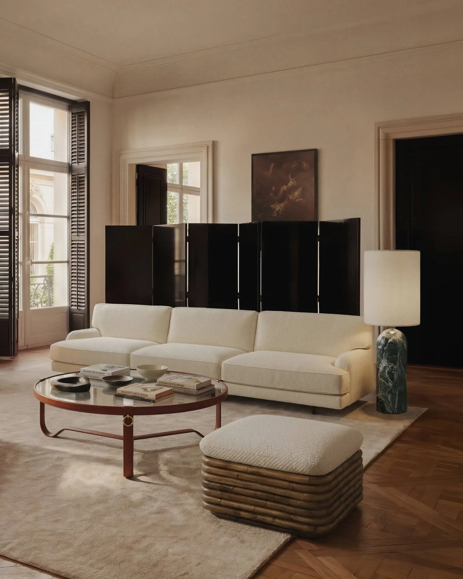 Gravity XL επιδαπέδιο φωτιστικό, Emerald marble-canvas GUBI