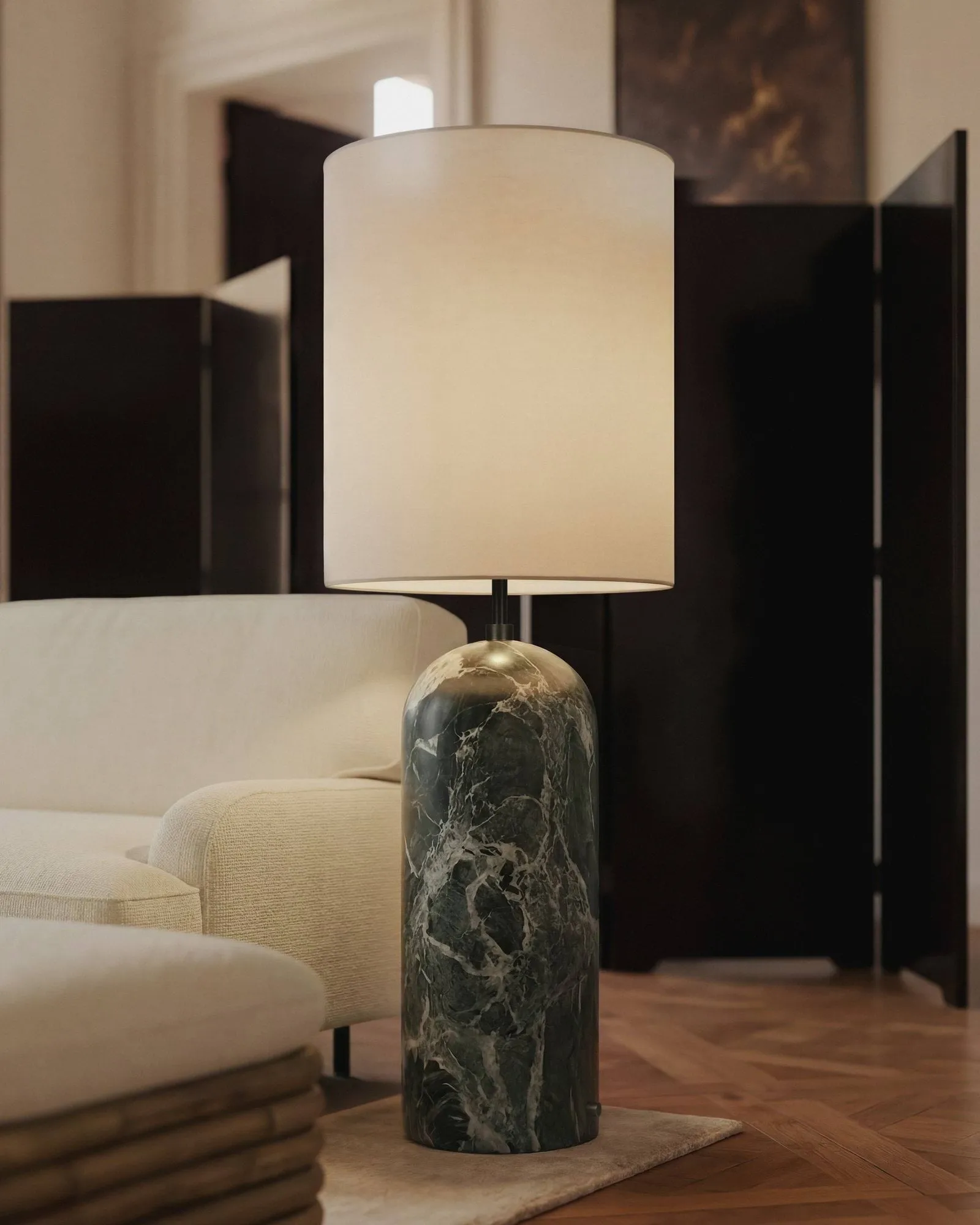 Gravity XL επιδαπέδιο φωτιστικό, Emerald marble-canvas GUBI