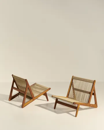 MR01 Initial Outdoor lounge chair - Λαδωμένο iroko ξύλο - GUBI
