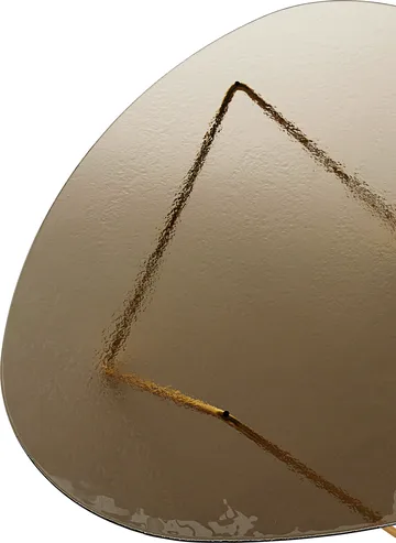 Τραπέζι καναπέ Pedrera - Ημιματ ορείχαλκος-δομημένο γυαλί bronze - GUBI