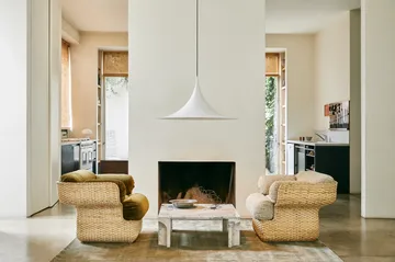 Semi Ø90 κρεμαστό φωτιστικό - Λευκό ημι-ματ - GUBI