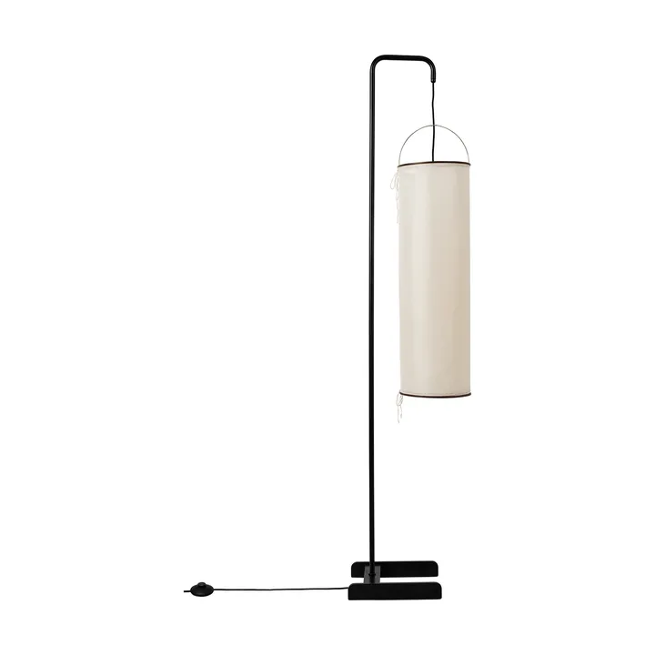 Silk Lantern φωτιστικό δαπέδου - Natural white silk-semi matt μαύρο, 163 εκ. - GUBI