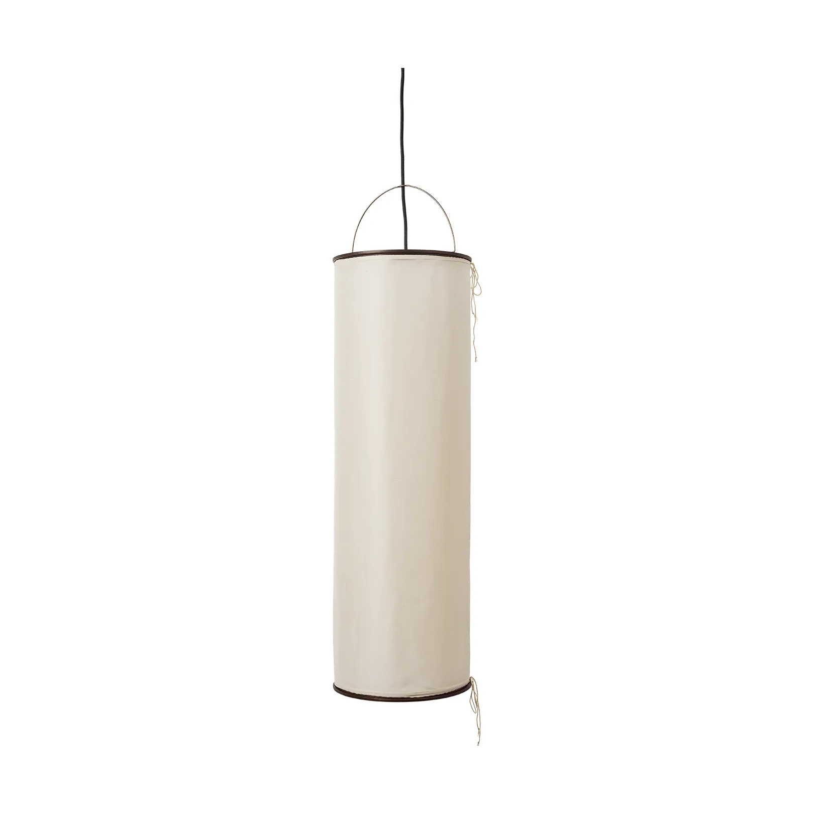 Silk Lantern κρεμαστό φωτιστικό, Natural white silk-semi matt μαύρο GUBI