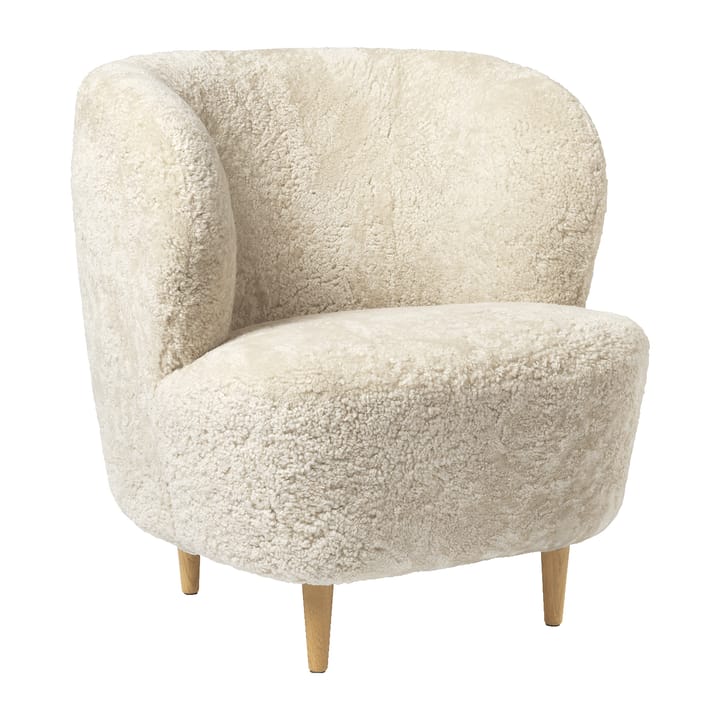 Καρέκλα Stay Lounge chair μικρή - Sheep skin - Moonlight-lackad oak - GUBI