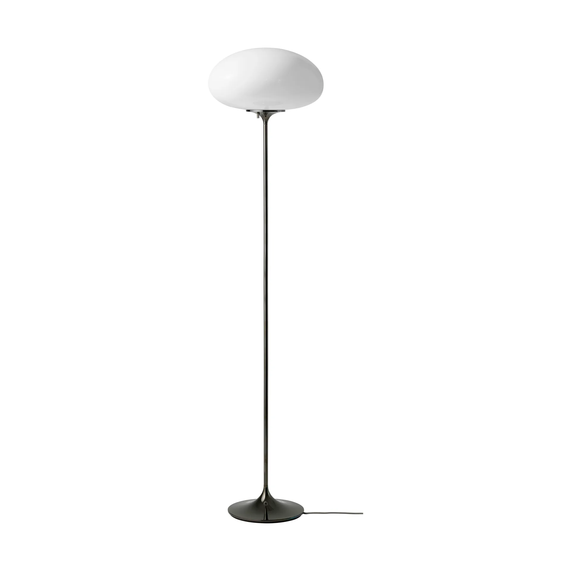 Φωτιστικό δαπέδου Stemlite, Black chrome-opalglas, 150 cm GUBI