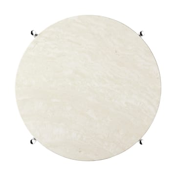 Συνοδευτικό τραπέζι TS γυαλισμένο ατσάλι Ø40 - Neutral white travertine - GUBI