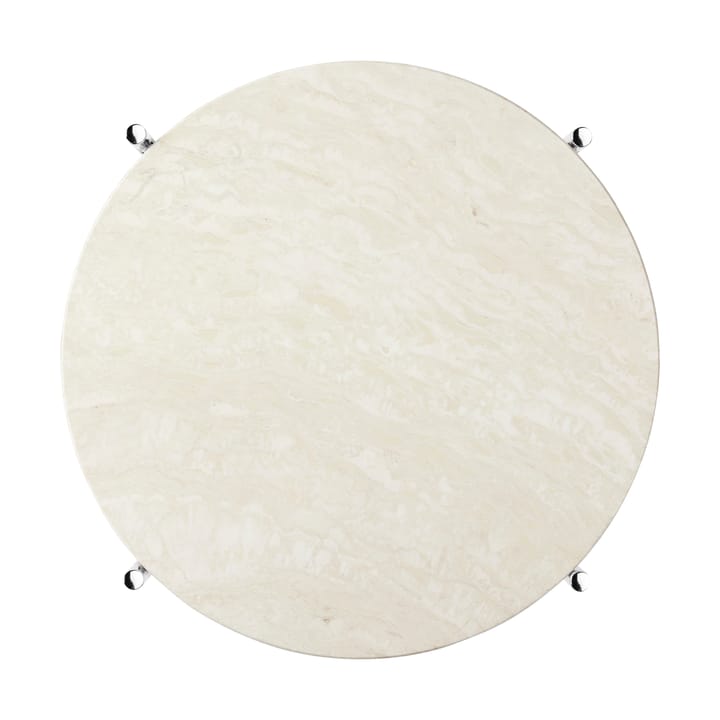 Συνοδευτικό τραπέζι TS γυαλισμένο ατσάλι Ø40, Neutral white travertine GUBI