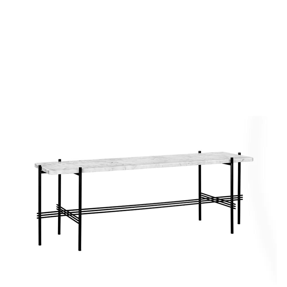 TS Console 1 console table, μάρμαρο λευκό, μαύρο βαμμένο πλαίσιο GUBI