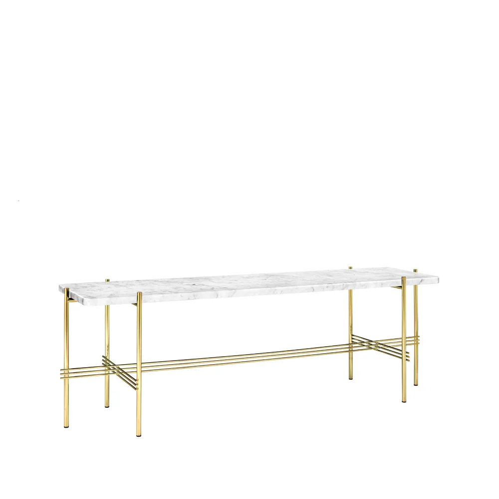 TS Console 1 console table, μάρμαρο λευκό, ορείχαλκη βάση GUBI