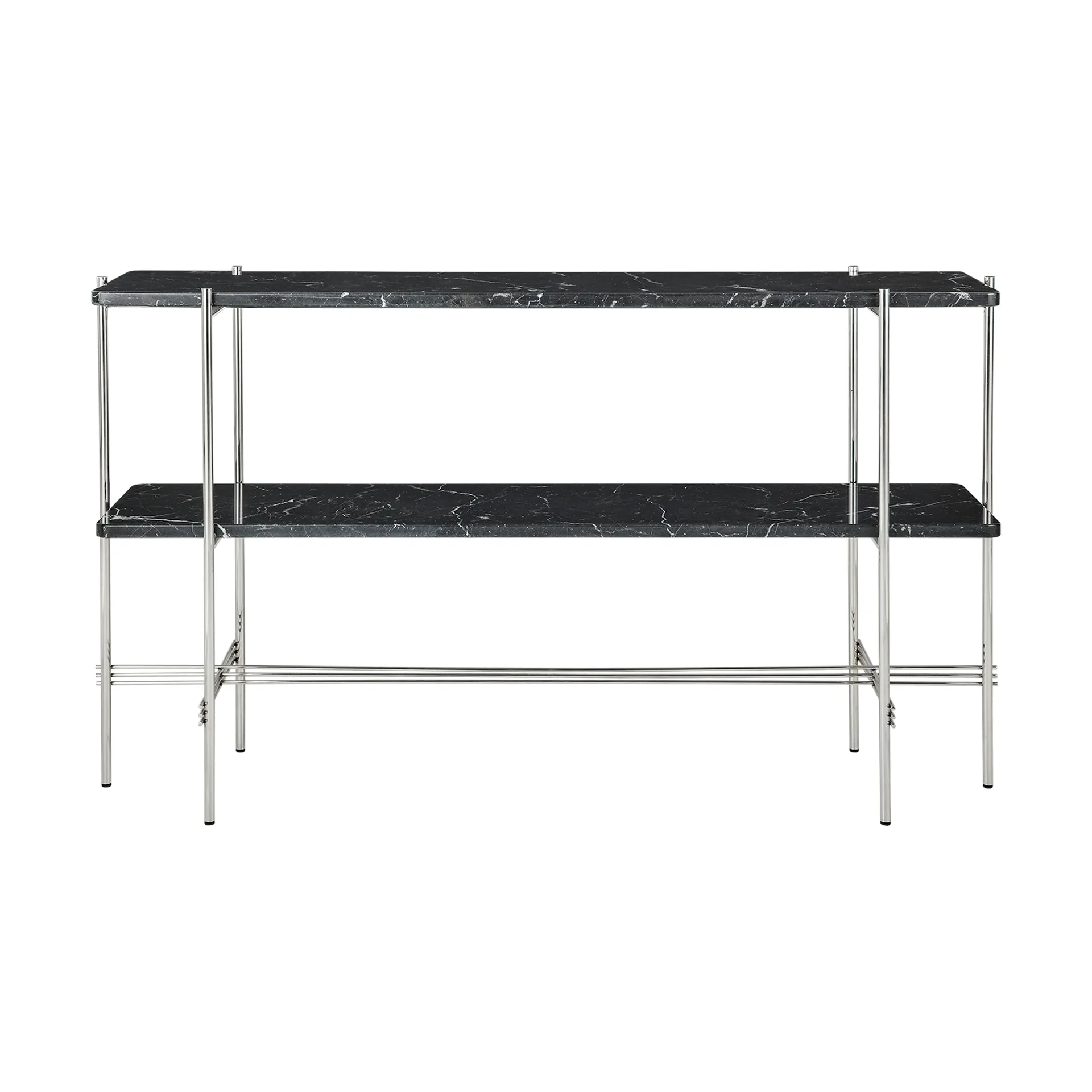 TS Console table 120x30x72 cm, Μαύρο μάρμαρο Black Marquina-ατσάλι GUBI