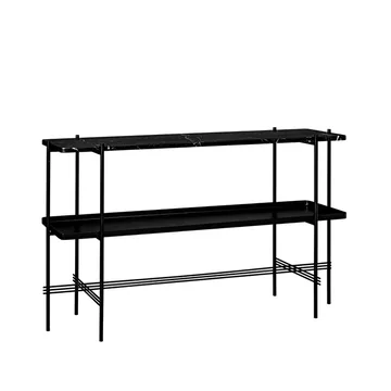 TS Console table 120x30x72 cm - Black marquina μάρμαρο μαύρα πόδια, με δίσκο - GUBI