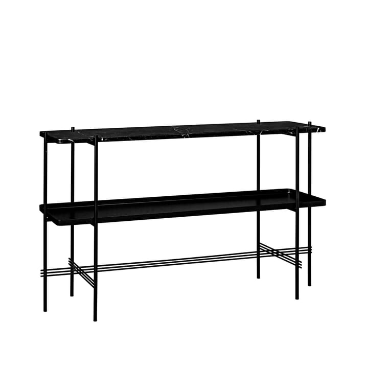 TS Console table 120x30x72 cm - Black marquina μάρμαρο  μαύρα πόδια, με δίσκο - GUBI