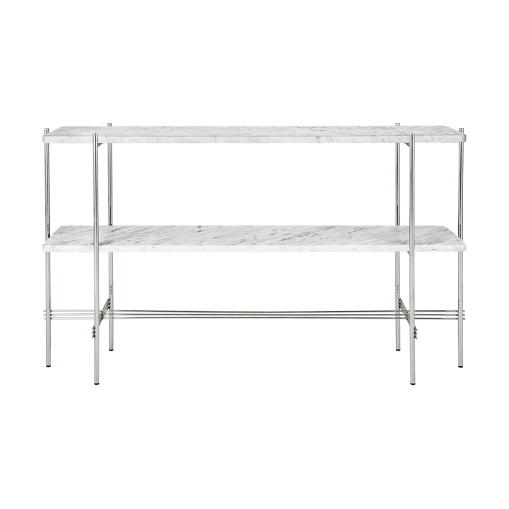 TS Console table 120x30x72 cm - Λευκό μάρμαρο Carrara-ατσάλι - GUBI