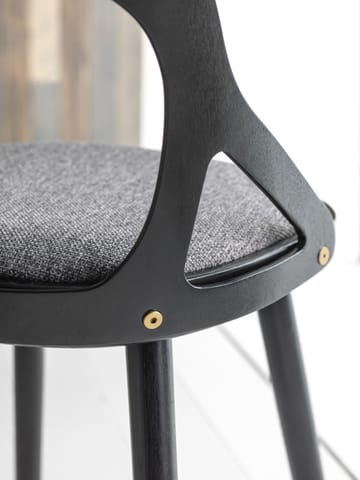 Καρέκλα, Colibri - Δρυς χρωματισμένη μαύρη-μαύρο μαξιλάρι - Hans K