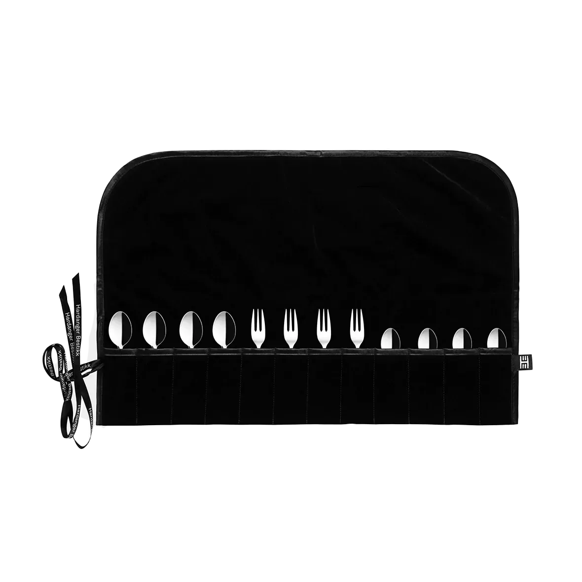 Θήκη μαχαιροπίρουνων για μαχαιροπίρουνα επιδορπίου, Hardanger, Μαύρο Hardanger Bestikk