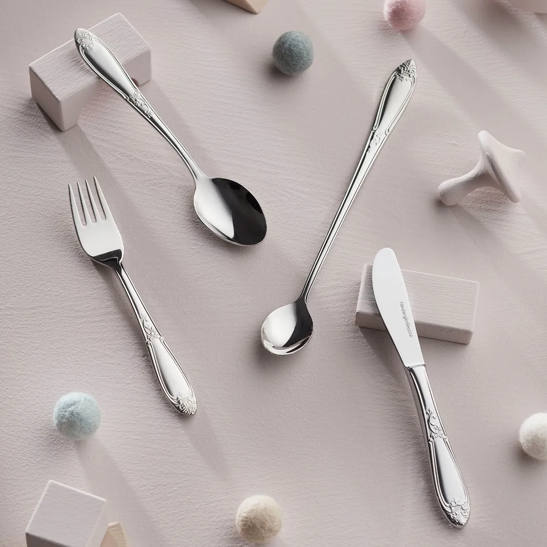 Παιδικά μαχαιροπίρουνα, Nina, 4 τεμάχια, Ανοξείδωτο ατσάλι Hardanger Bestikk