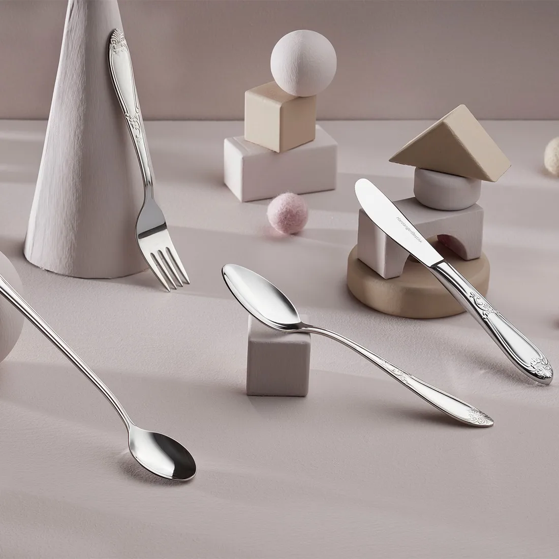 Παιδικά μαχαιροπίρουνα, Nina, 4 τεμάχια, Ανοξείδωτο ατσάλι Hardanger Bestikk