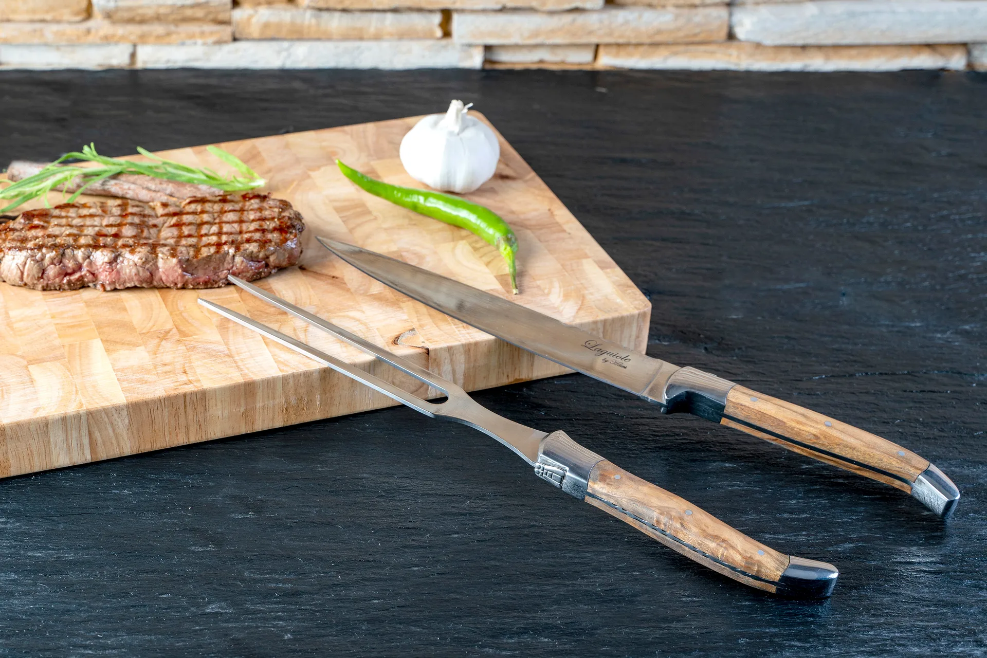 Laguiole By Hâws σετ μαχαιριών για τεμάχισμα 2 τεμ., Olive Hâws