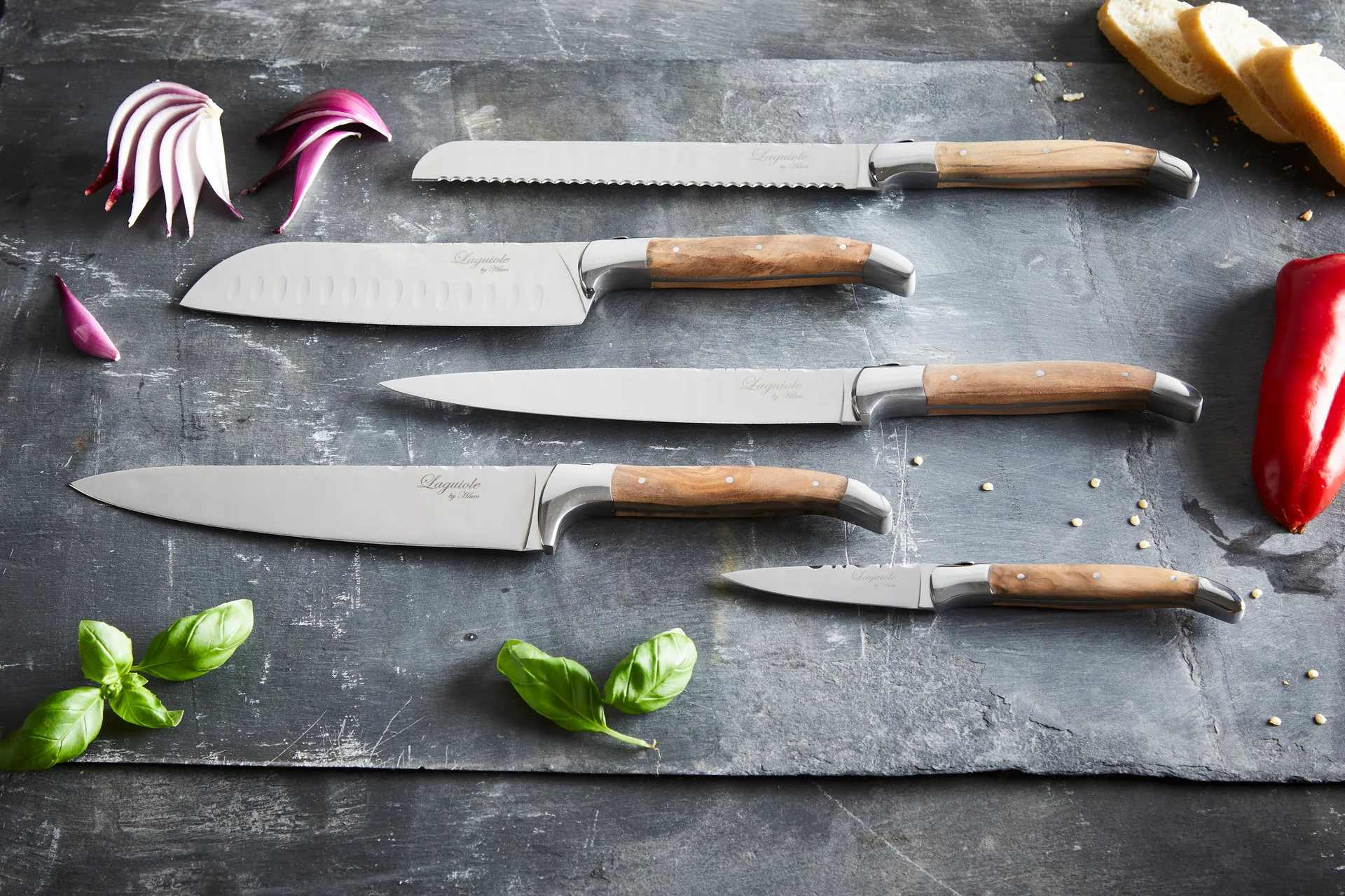 Laguiole By Hâws σετ μαχαιριών σεφ 5 τεμαχίων, Olive Hâws